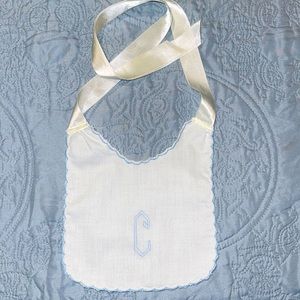 Sweet Bib (Initial C) With Scalloped Edging